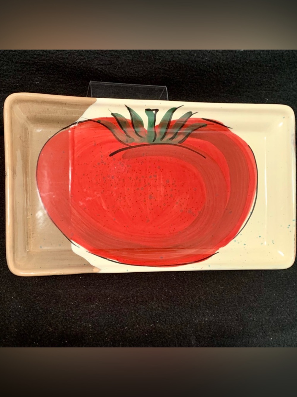 🍅Crate & Barrel Roma Tomato Rectangular Ceramic Platter – Made in Italy